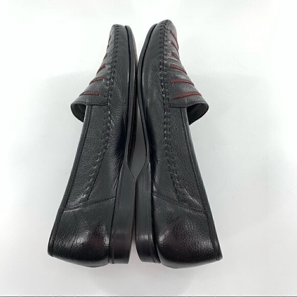 Lorenzo Banfi mens loafers size 9 black Italian leather vintage 80s 90s main image 13